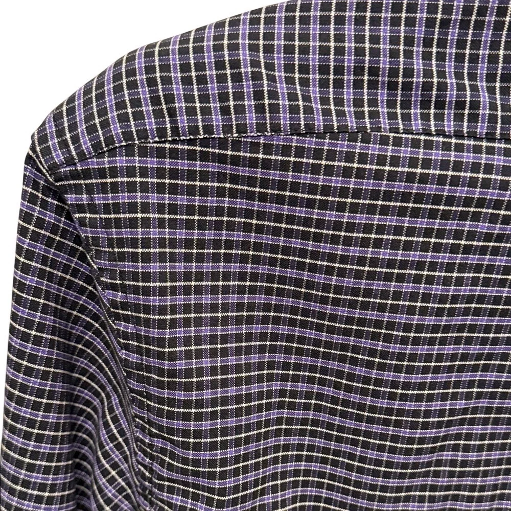 Chaps Slim‎ Fit Plaid Button Down Shirt Mens Medium Wrinkle Free Cotton Blend